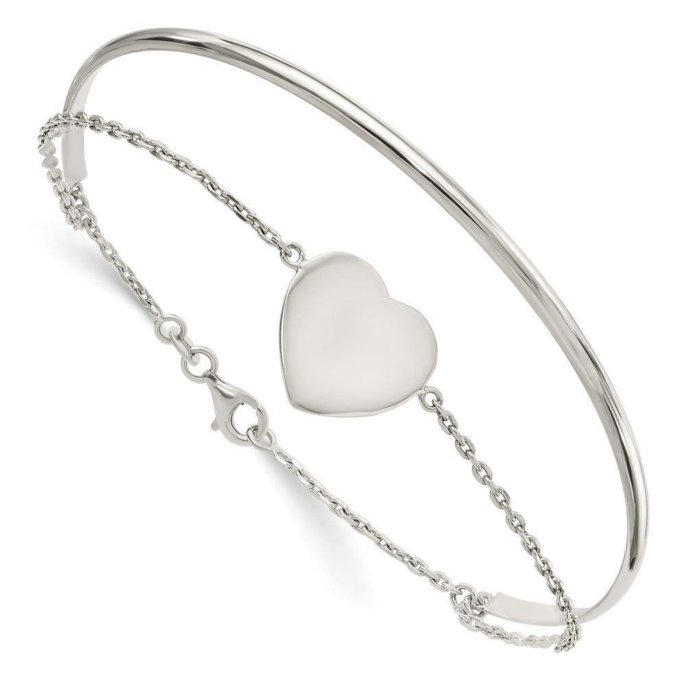 Sterlingsilber Poliert Herz Ring und Armreif
