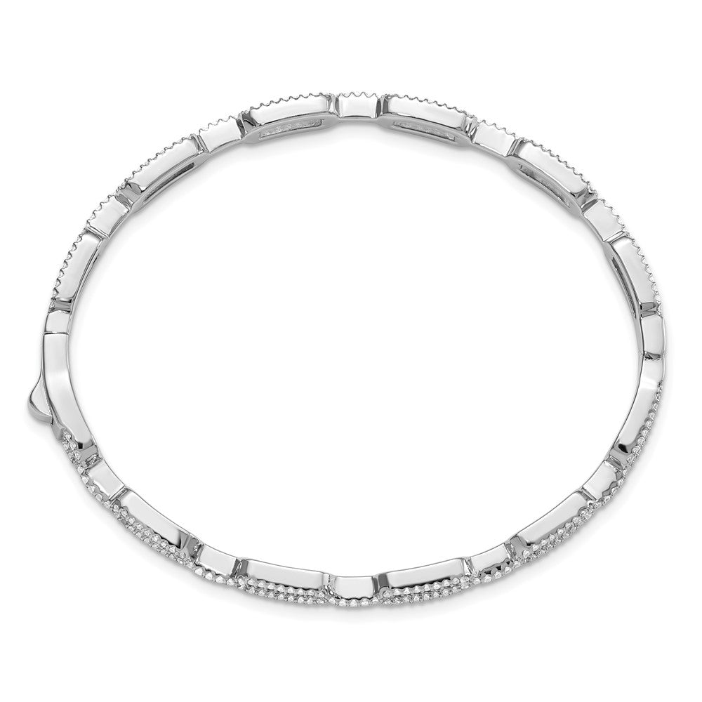 Sterlingsilber Rhodiniert Zirkonia Klappbar Armreif