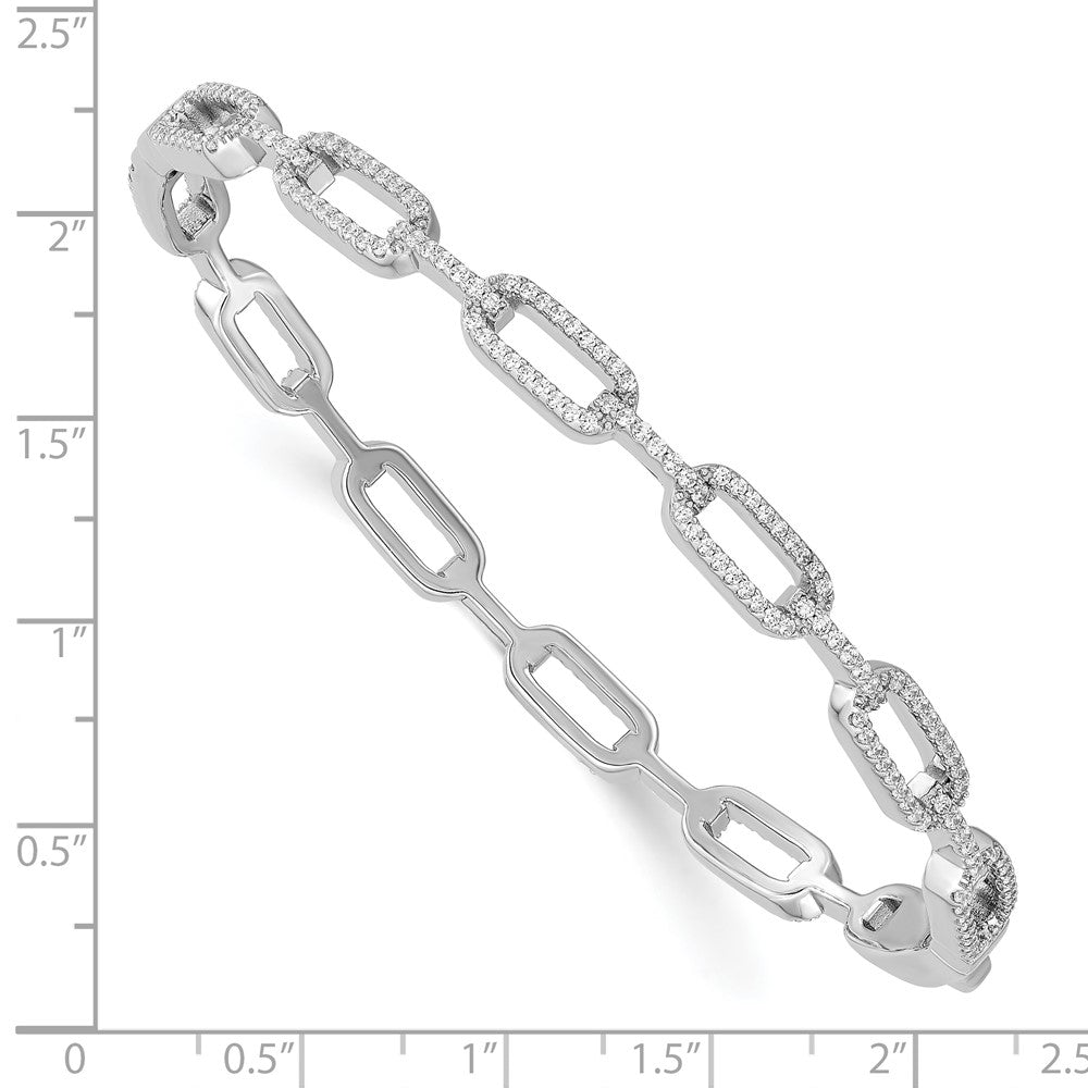 Sterlingsilber Rhodiniert Zirkonia Klappbar Armreif