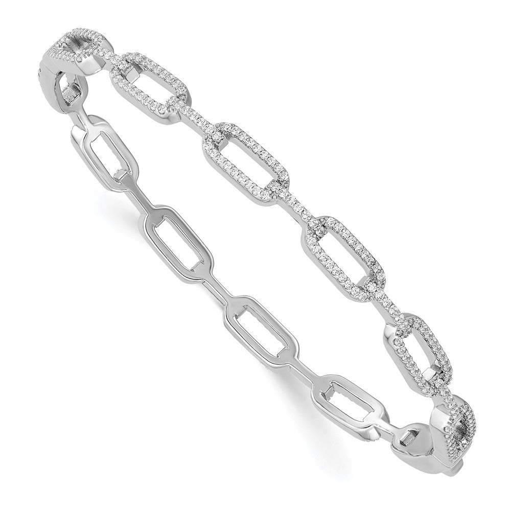 Sterlingsilber Rhodiniert Zirkonia Klappbar Armreif