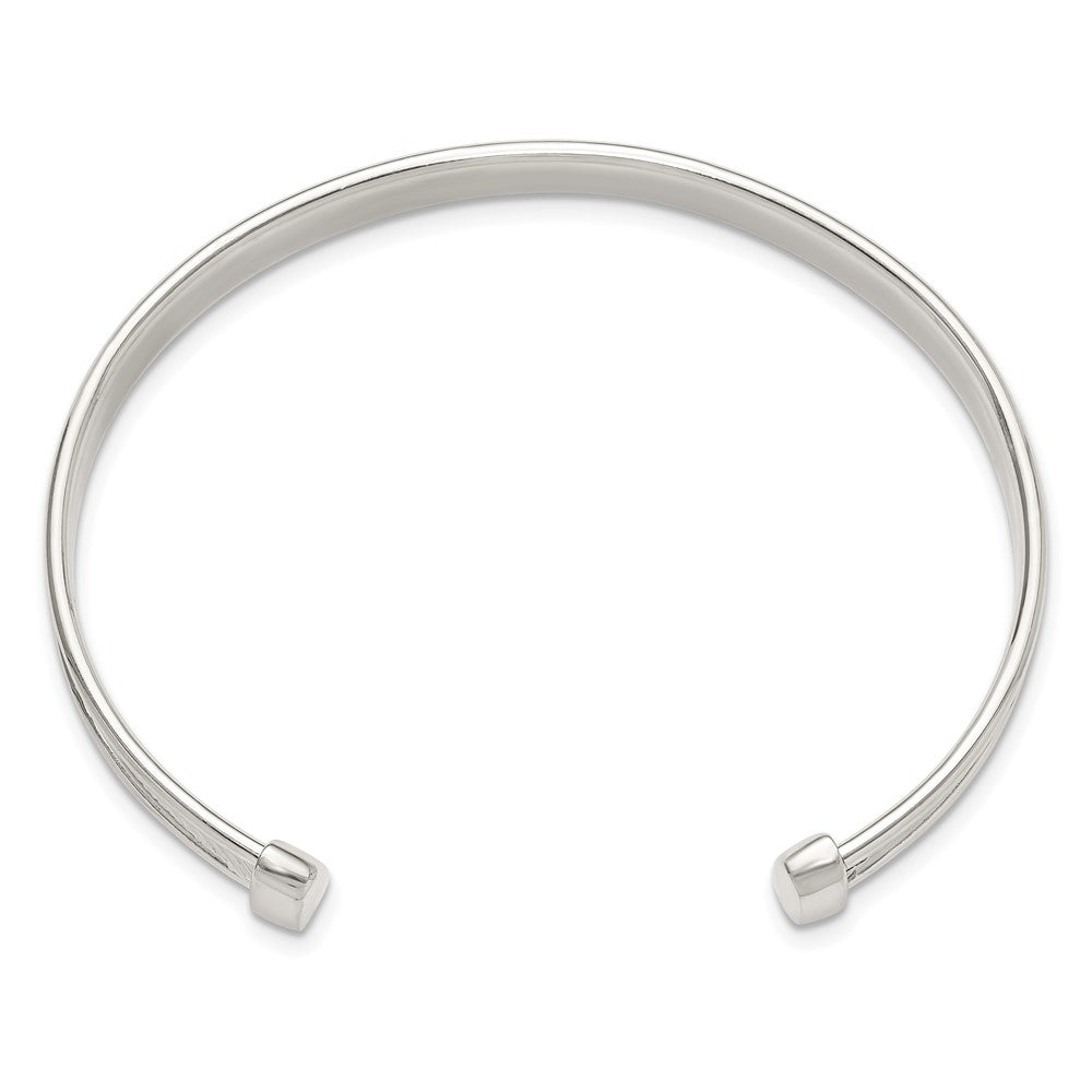 Sterlingsilber Poliert Strukturiert Manschette Armreif Armband
