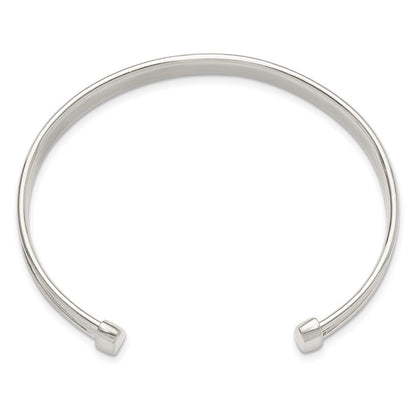 Sterlingsilber Poliert Strukturiert Manschette Armreif Armband