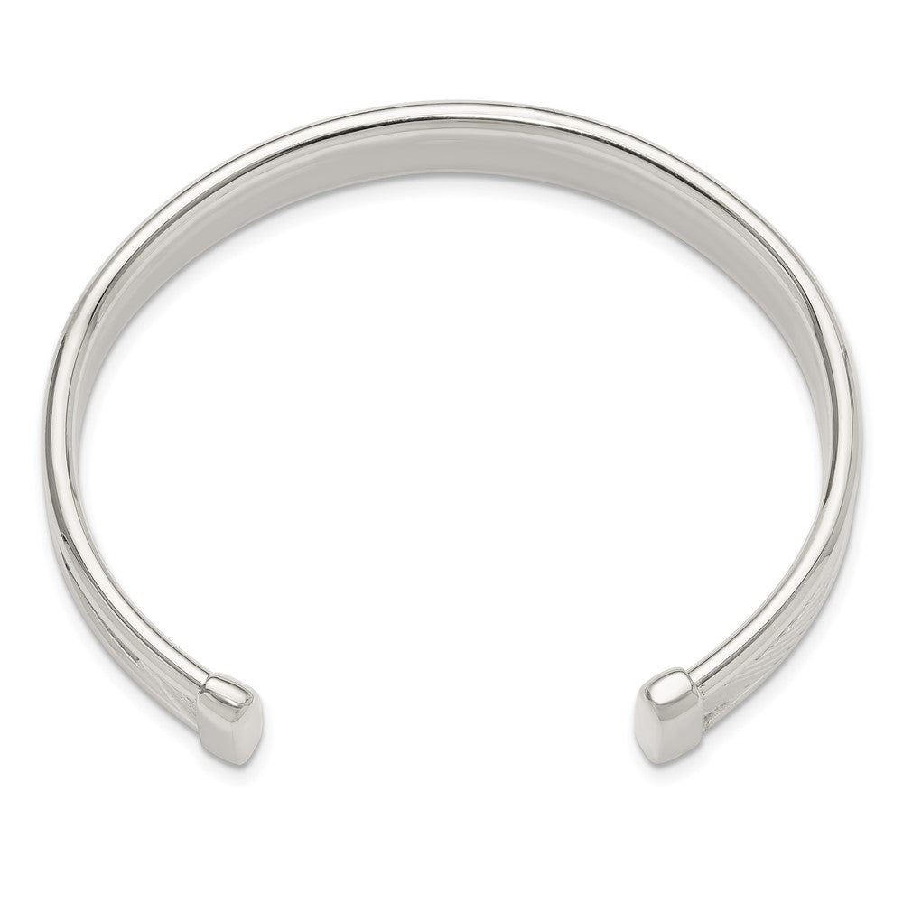 Sterlingsilber Poliert Strukturiert Manschette Armreif Armband