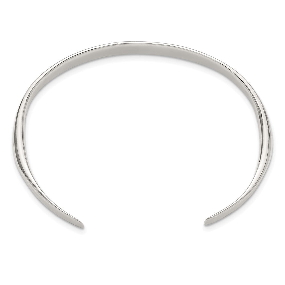 Sterlingsilber Poliert Stufe Flach Manschette Armreif
