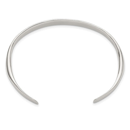 Sterlingsilber Poliert Stufe Flach Manschette Armreif