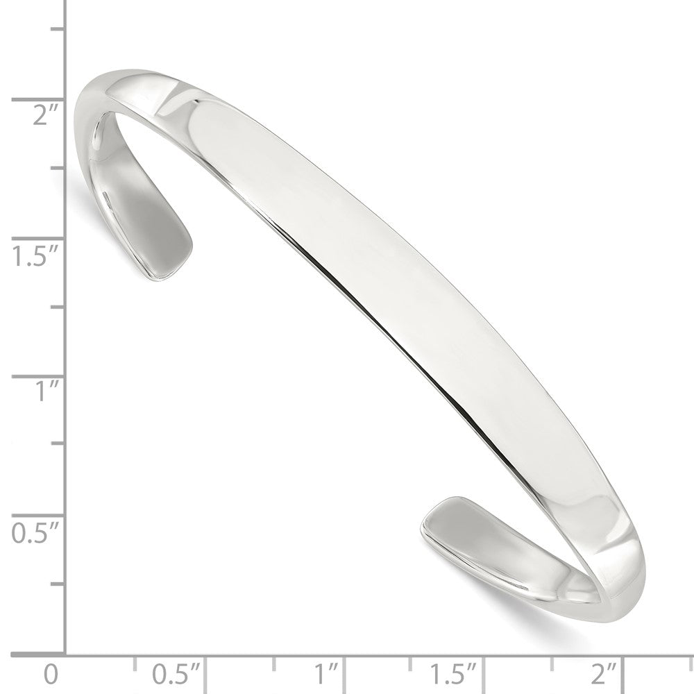 Sterlingsilber Poliert Stufe Flach Manschette Armreif