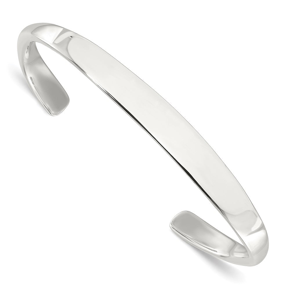 Sterlingsilber Poliert Stufe Flach Manschette Armreif