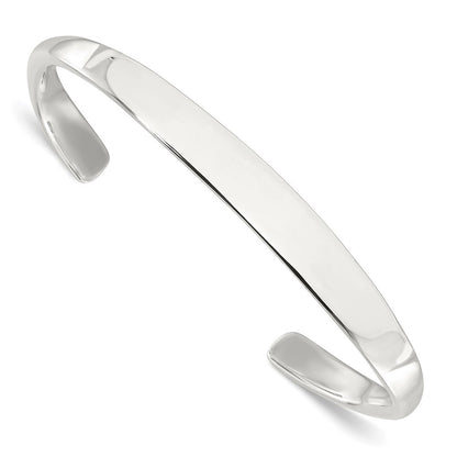 Sterlingsilber Poliert Stufe Flach Manschette Armreif