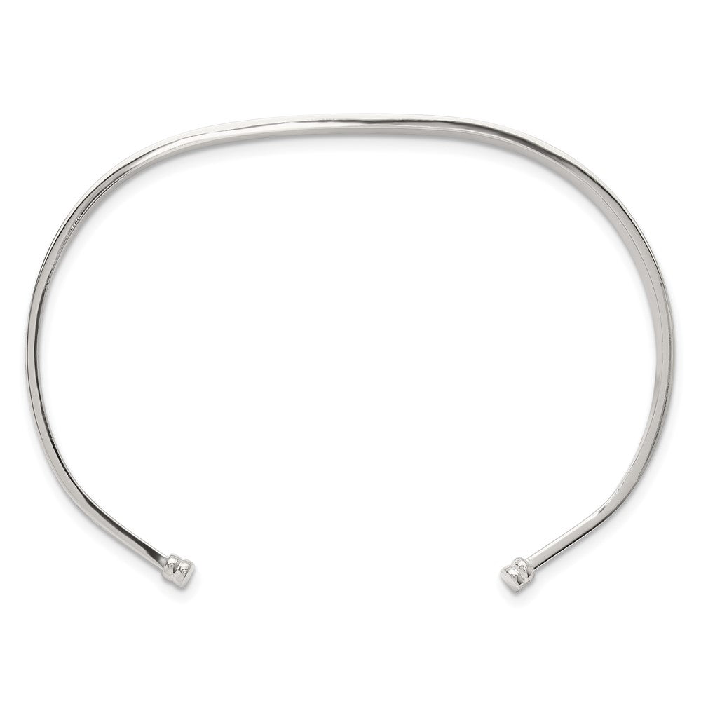 Sterlingsilber mit Schwarz Rhodium Einlage Manschette Armreif