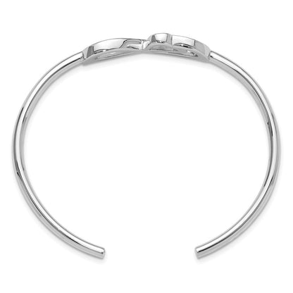 Sterlingsilber Rhodiniert Herz Unendlichkeit Symbol Manschette Armreif