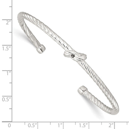 Sterlingsilber Gedreht Knoten Manschette Armreif