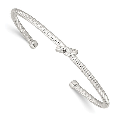 Sterlingsilber Gedreht Knoten Manschette Armreif
