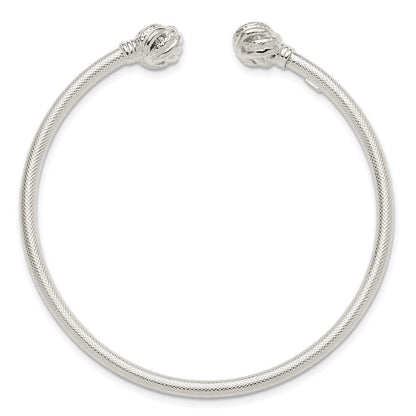 Sterlingsilber Strukturiert Liebe Knoten Manschette Armreif