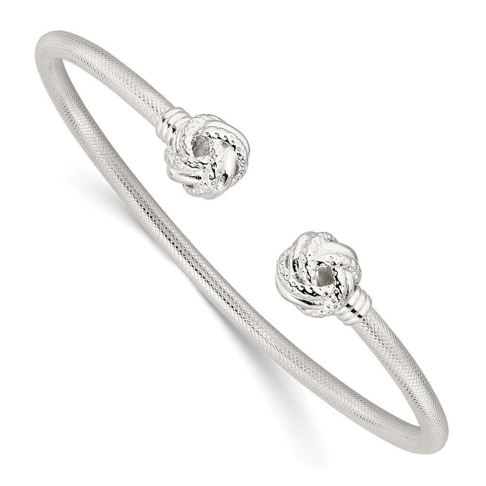 Sterlingsilber Strukturiert Liebe Knoten Manschette Armreif