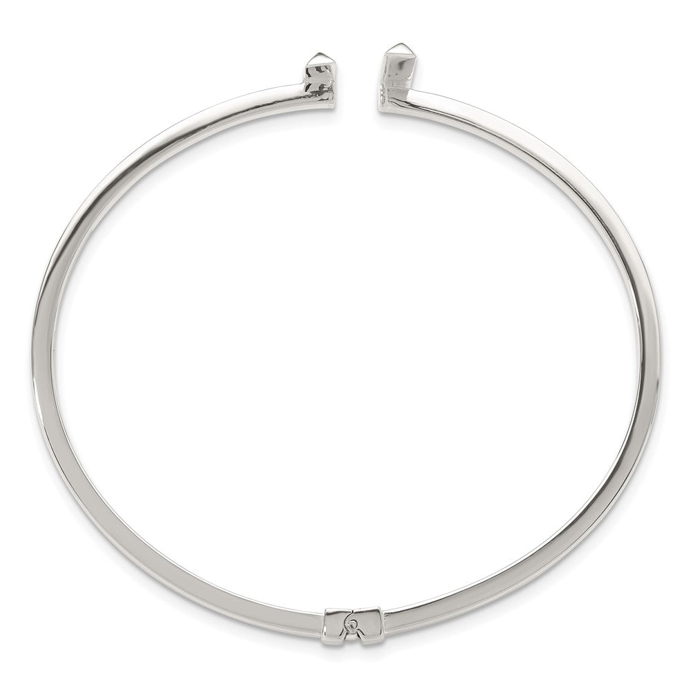 Sterlingsilber Poliert Bars Klappbar Manschette Armreif Armband