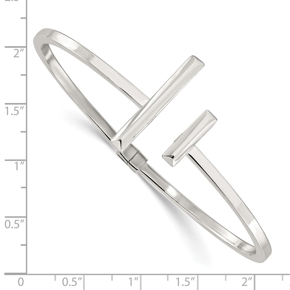 Sterlingsilber Poliert Bars Klappbar Manschette Armreif Armband