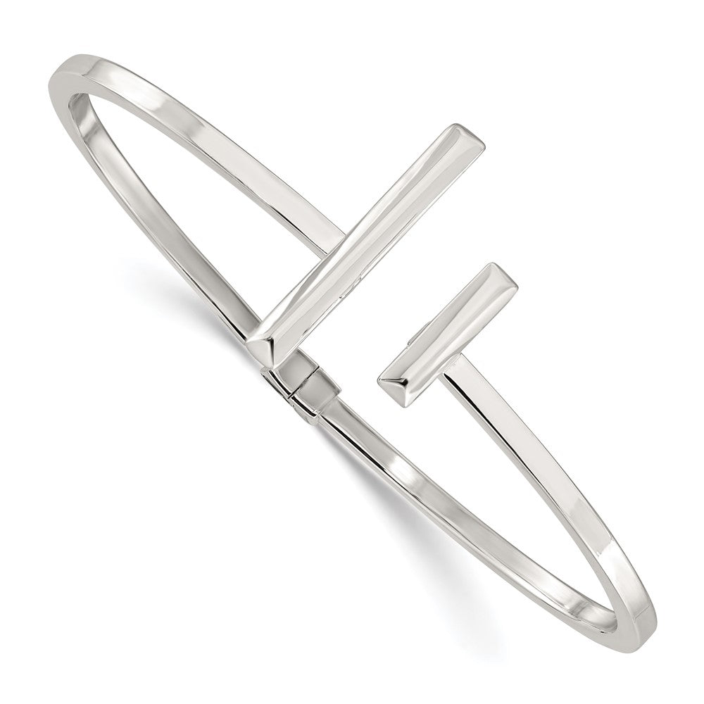 Sterlingsilber Poliert Bars Klappbar Manschette Armreif Armband