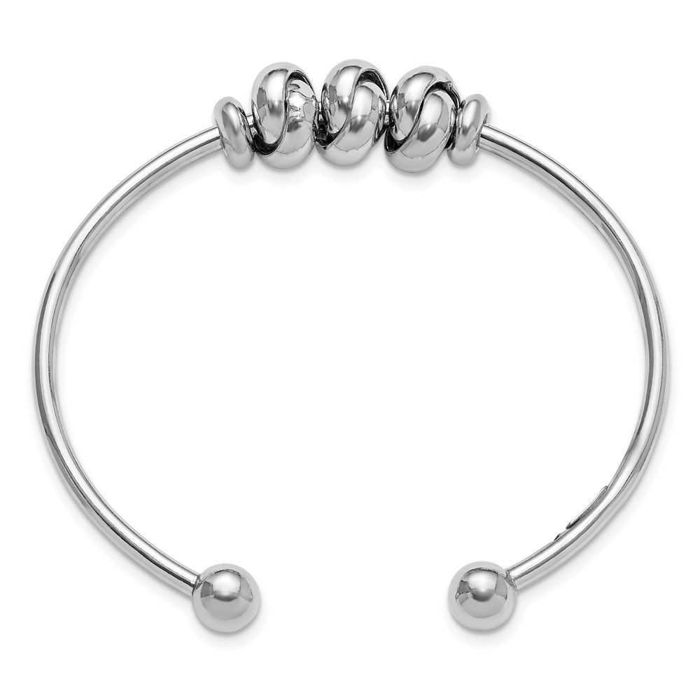 Sterlingsilber Rhodiniert Poliert Knoten Perlen Manschette Armreif