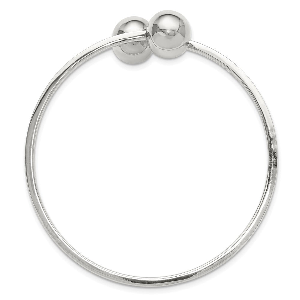 Sterlingsilber Poliert Kugel Bypass Armreif Armband