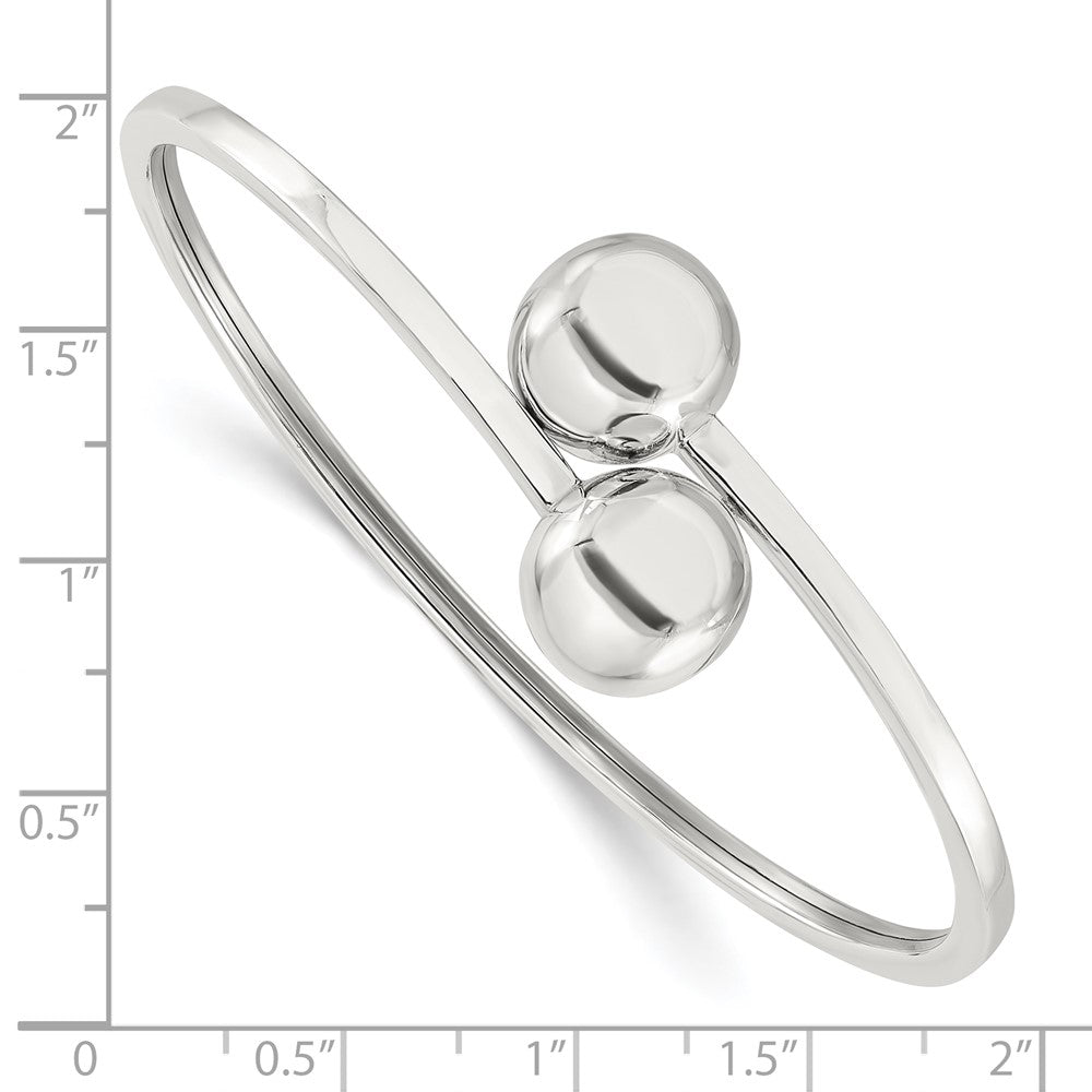 Sterlingsilber Poliert Kugel Bypass Armreif Armband