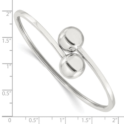 Sterlingsilber Poliert Kugel Bypass Armreif Armband