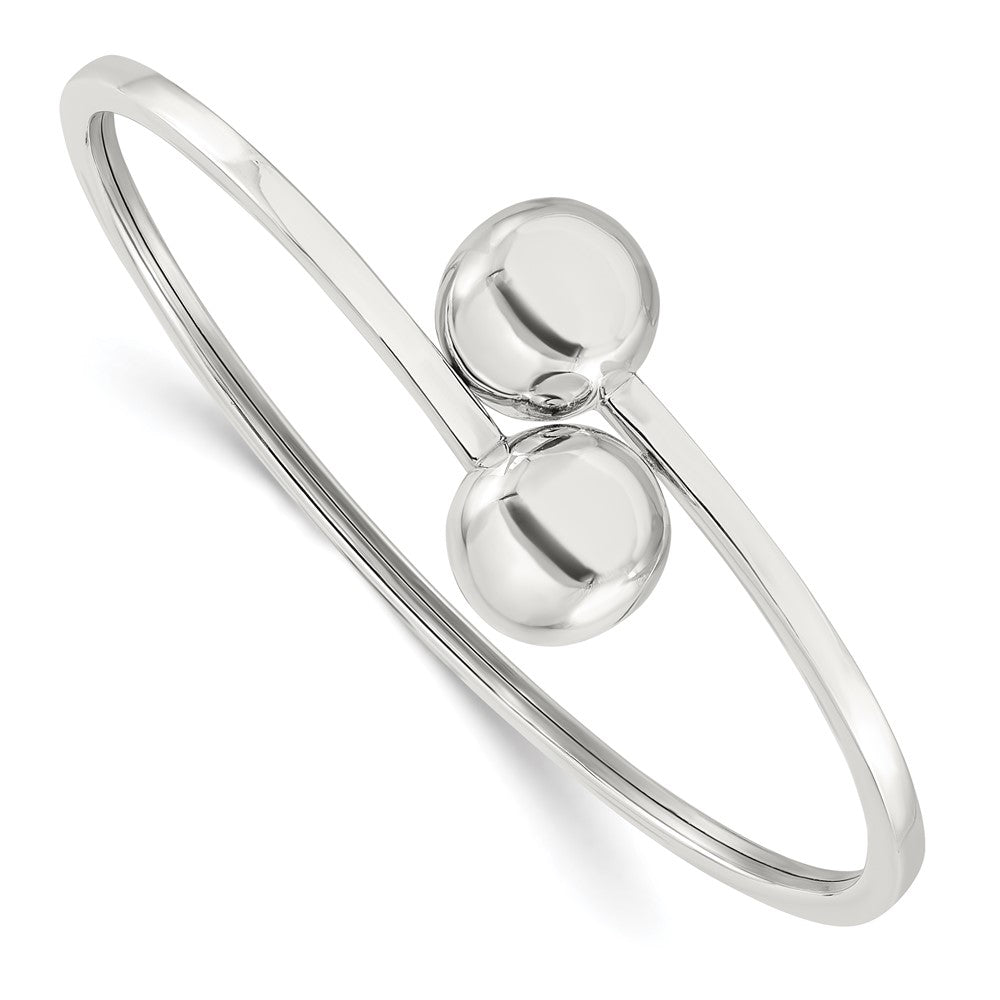 Sterlingsilber Poliert Kugel Bypass Armreif Armband