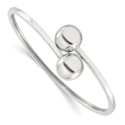 Sterlingsilber Poliert Kugel Bypass Armreif Armband
