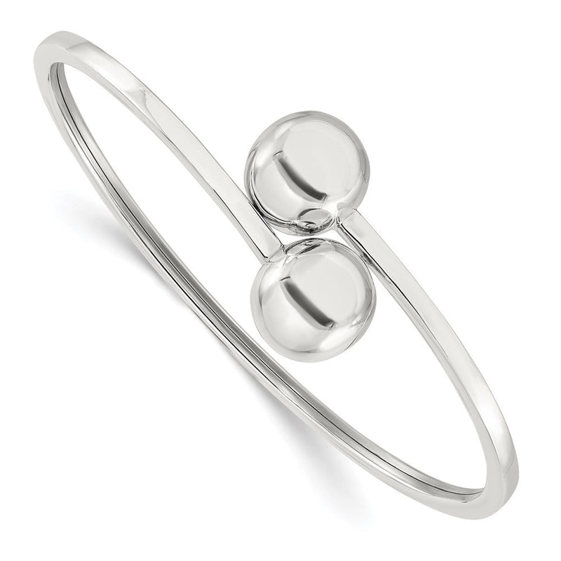 Sterlingsilber Poliert Kugel Bypass Armreif Armband