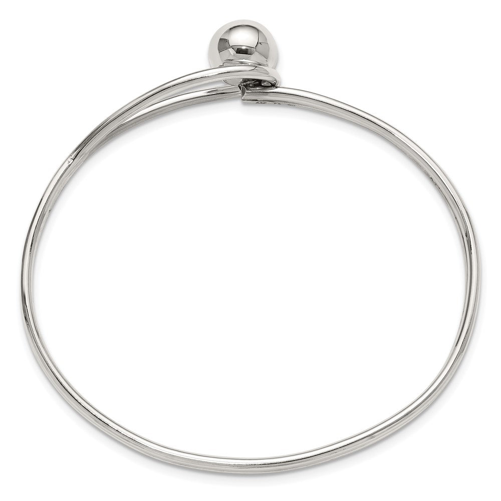 Sterlingsilber Poliert Kugel Perle & Loop Armreif