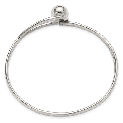 Sterlingsilber Poliert Kugel Perle & Loop Armreif