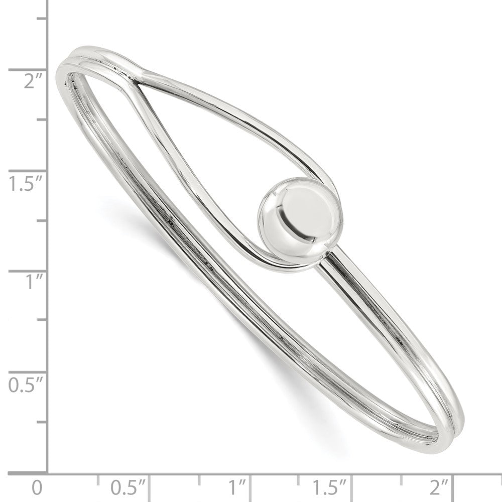 Sterlingsilber Poliert Kugel Perle & Loop Armreif