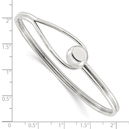 Sterlingsilber Poliert Kugel Perle & Loop Armreif