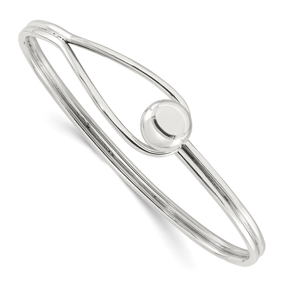 Sterlingsilber Poliert Kugel Perle & Loop Armreif