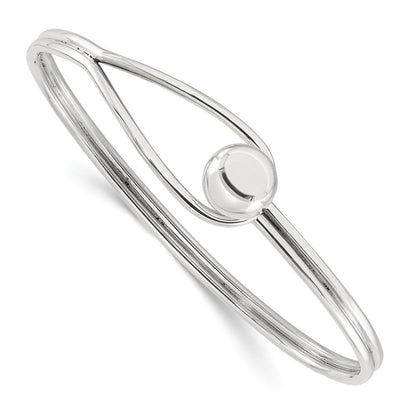 Sterlingsilber Poliert Kugel Perle & Loop Armreif