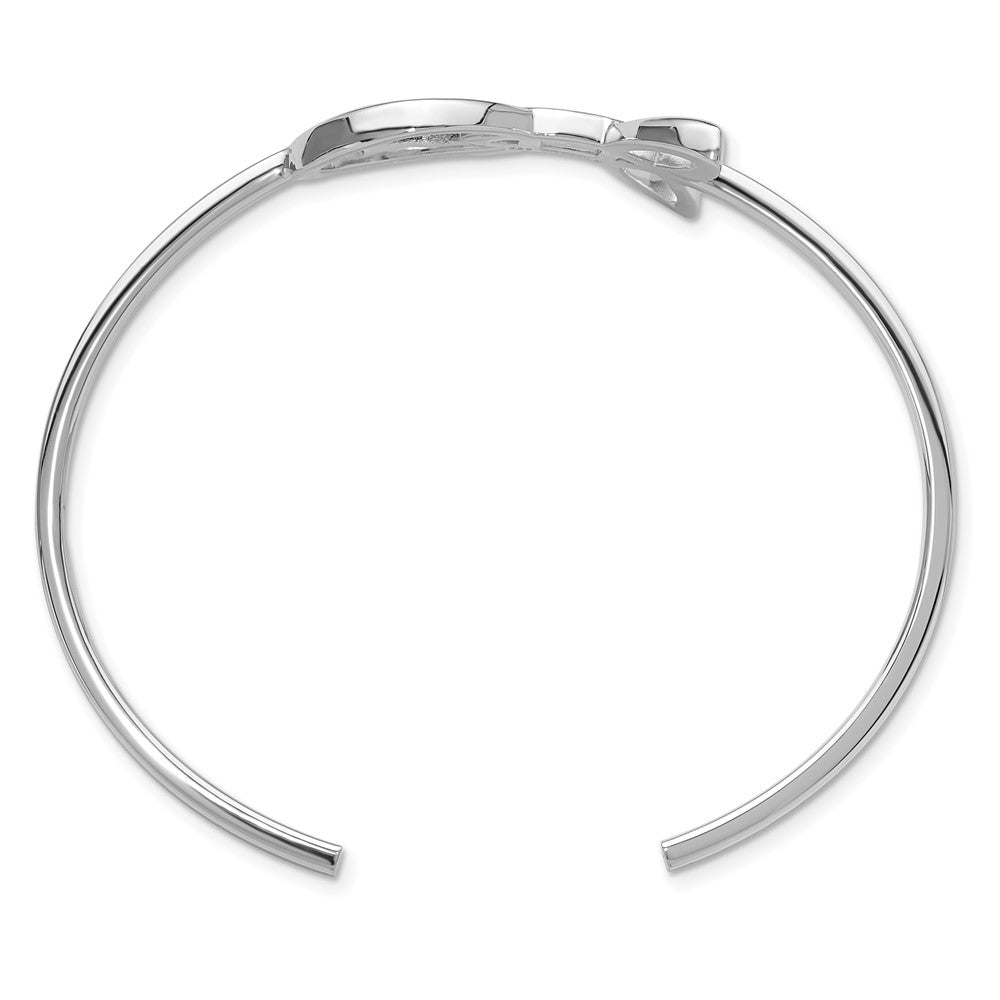 Sterlingsilber Rhodiniert Dreifaltigkeit Knoten Manschette Armreif