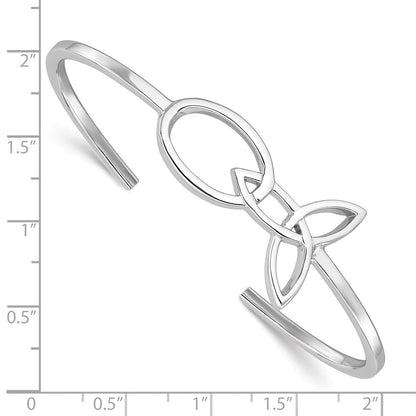 Sterlingsilber Rhodiniert Dreifaltigkeit Knoten Manschette Armreif