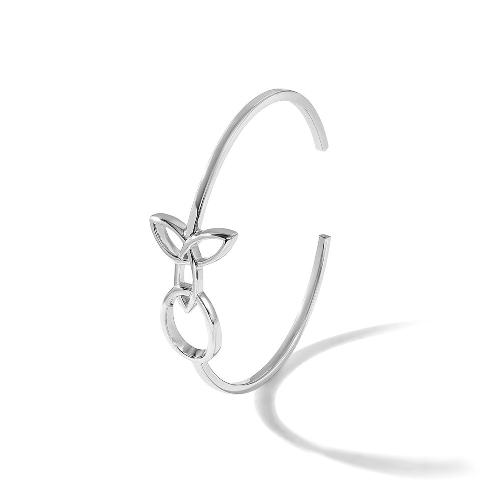 Sterlingsilber Rhodiniert Dreifaltigkeit Knoten Manschette Armreif