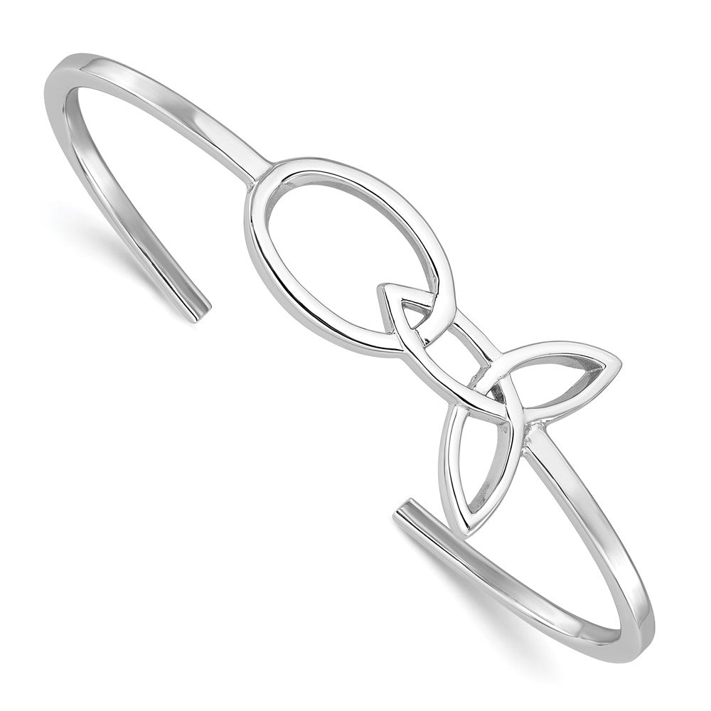 Sterlingsilber Rhodiniert Dreifaltigkeit Knoten Manschette Armreif