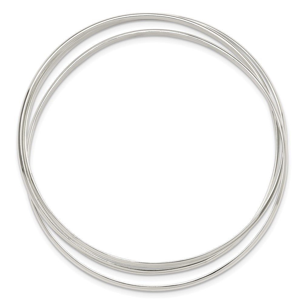 Sterlingsilber Poliert Dreifach Intertwined Schieber auf Armreif
