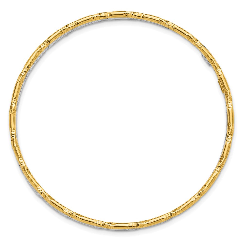 Sterlingsilber Rhodiniert Goldfarben Diamantiert Set Of 2 Bangles