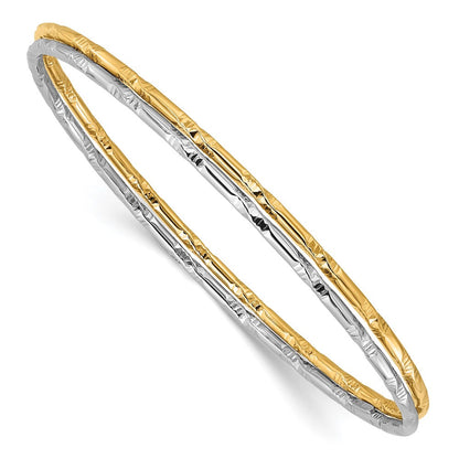 Sterlingsilber Rhodiniert Goldfarben Diamantiert Set Of 2 Bangles