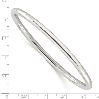 Sterlingsilber Poliert 4mm Röhre Schieber-on Armreif