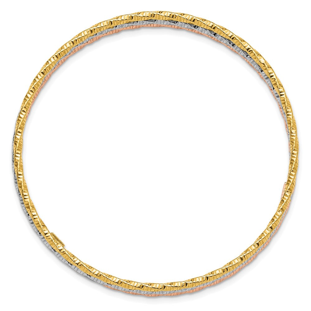Sterlingsilber Rhodiniert Gold Roséfarben Diamantiert Set Of 3 Bangles