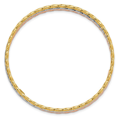 Sterlingsilber Rhodiniert Gold Roséfarben Diamantiert Set Of 3 Bangles