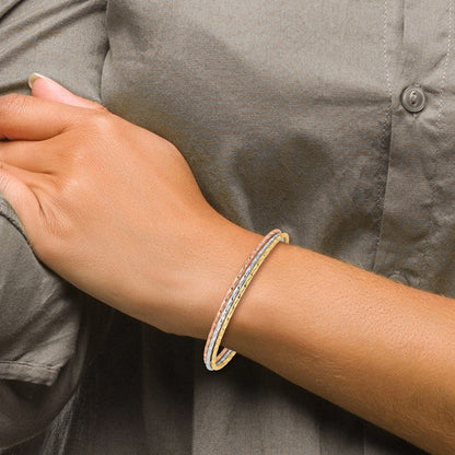 Sterlingsilber Rhodiniert Gold Roséfarben Diamantiert Set Of 3 Bangles