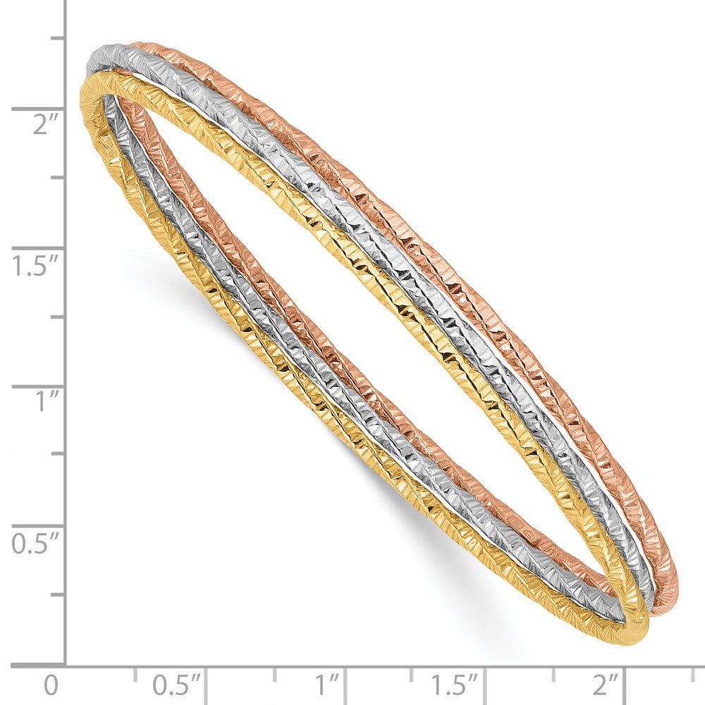 Sterlingsilber Rhodiniert Gold Roséfarben Diamantiert Set Of 3 Bangles