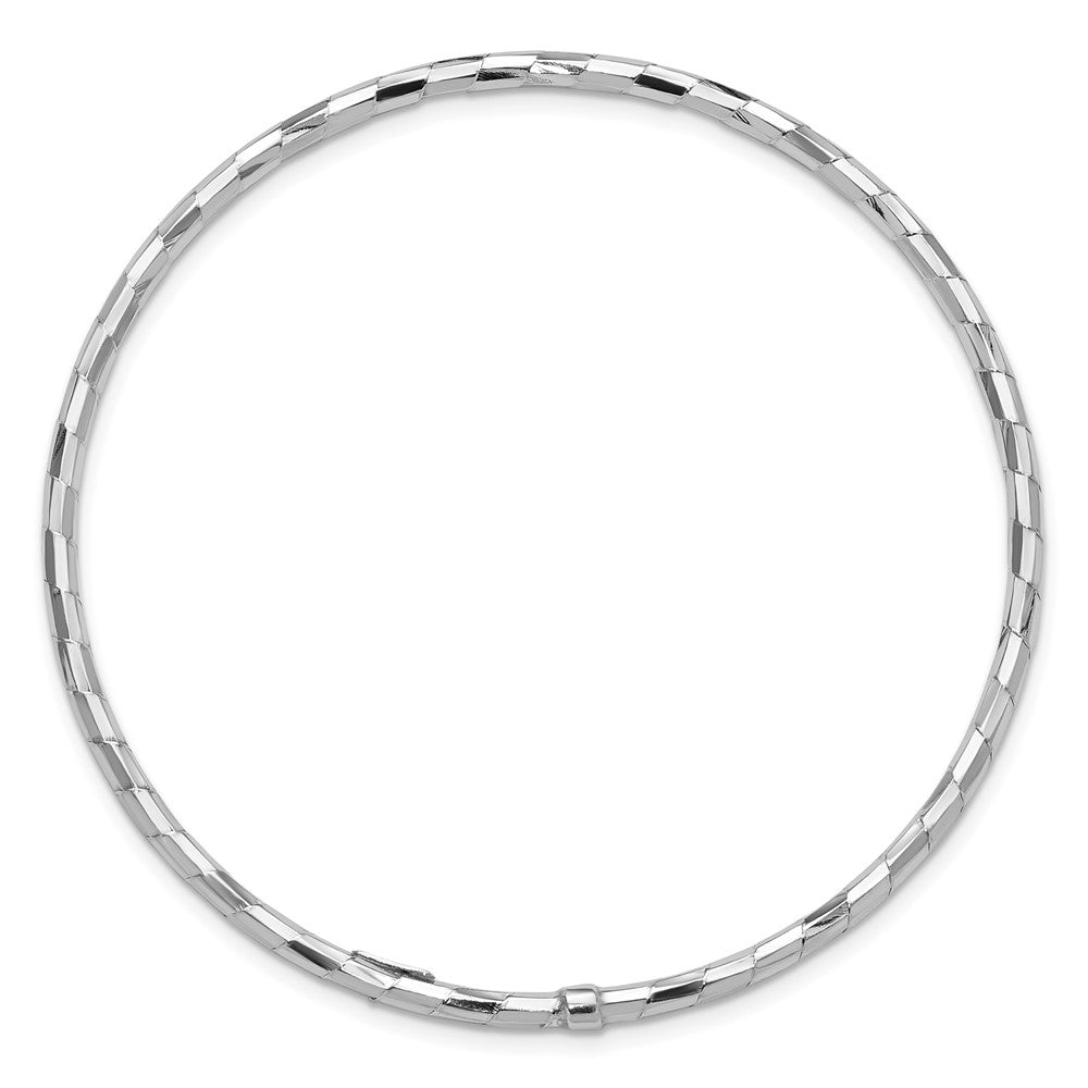 Sterlingsilber Rhodiniert Poliert & Diamantiert Schieber auf Armreif