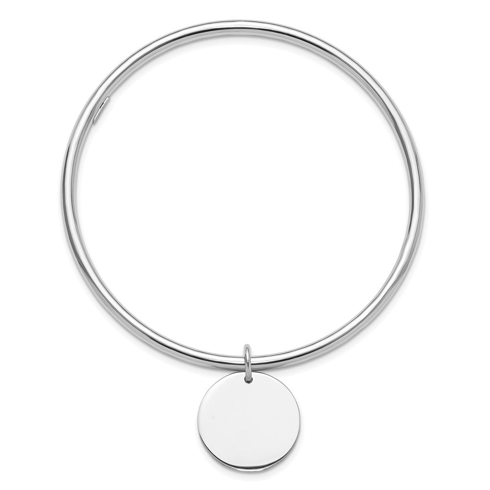 Sterlingsilber Rhodiniert mit Plättchen Hängend Schieber auf Armreif