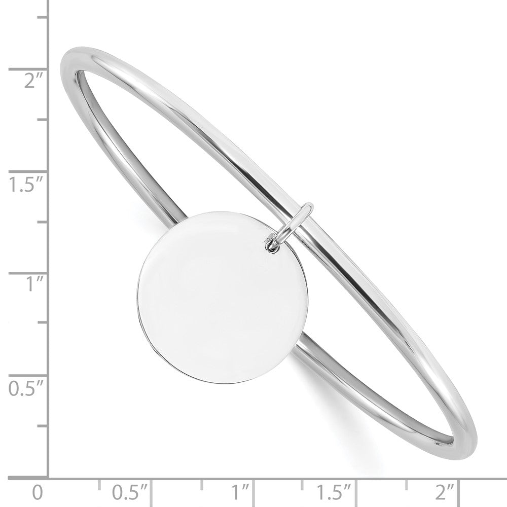 Sterlingsilber Rhodiniert mit Plättchen Hängend Schieber auf Armreif