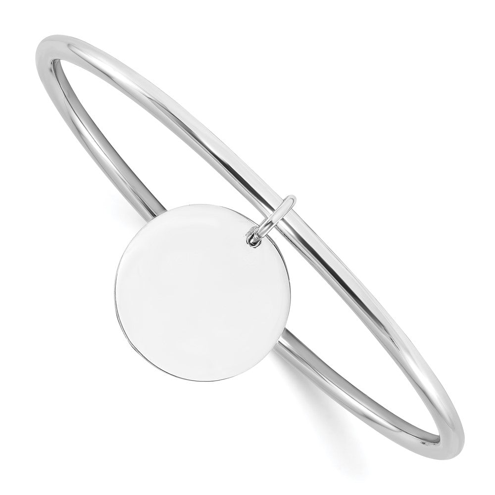 Sterlingsilber Rhodiniert mit Plättchen Hängend Schieber auf Armreif